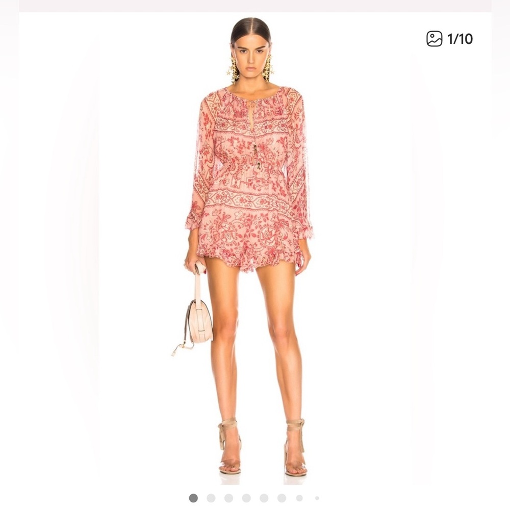 Zimmermann Pink Cream Floral Mini Dress